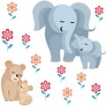 Elephants and lions Royalty Free Stock Photo